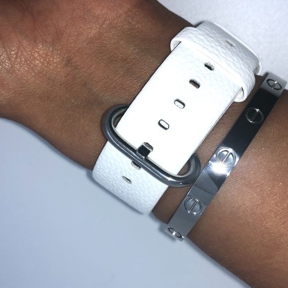 Apple Watch Band Modern White Leather 40mm - Picture 2 of 5